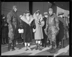 Mrs. Evangeline Lindbergh, mother of Col. Lindbergh at East Boston Airport