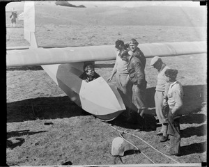 Col. Lindbergh and his glider