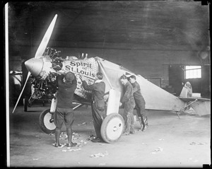 Spirit of St. Louis being taken apart at the Smithsonian Institute