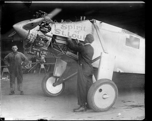 Spirit of St. Louis being dismantled for Smithsonian