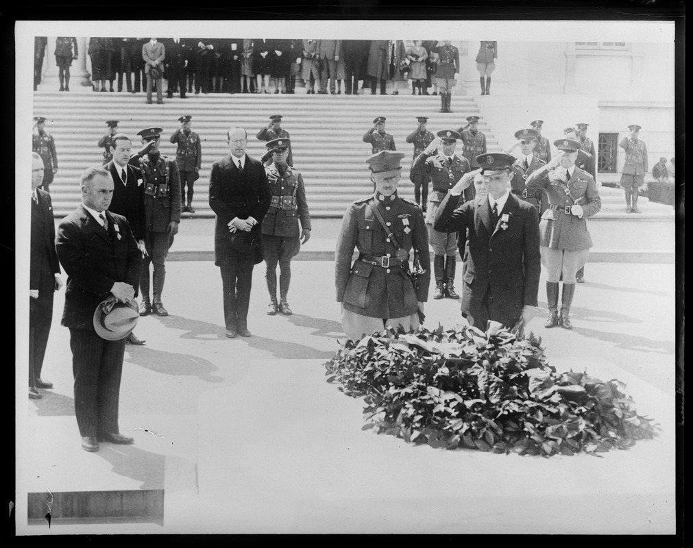 German-Irish Bremen fliers at Tomb of the Unknown Soldier in Arlington Cemetery