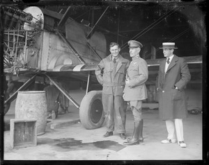 World Flier Lt. Smith at East Boston airport. Plane