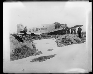 German plane Bremen on Greenly Island, Labrador