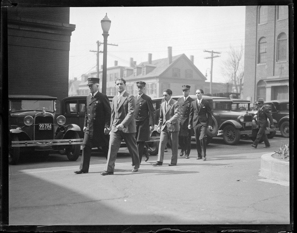 Somerville youths, R-R: John J. Oliver, Walter Sousa and John D. Wall, held for murder of gas station attendant Evangelista I. Bagni