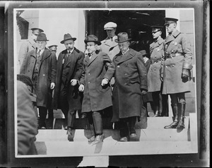 Sacco and Vanzetti being taken from jail to court
