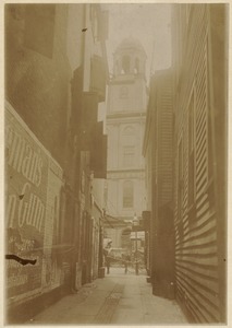 Old Bendall's Lane and tower of Faneuil Hall