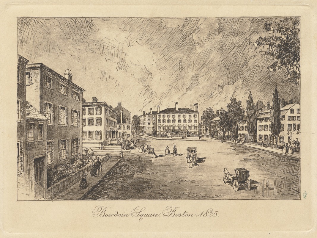 Bowdoin Square, Boston 1825 Digital Commonwealth