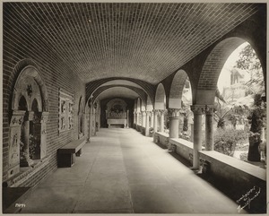 Boston. Fenway Court. Courtyard cloister. East walk, looking south
