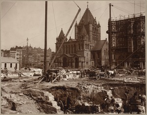 Boston, Massachusetts. Trinity Church, from site of old Museum of Fine Arts, 1911