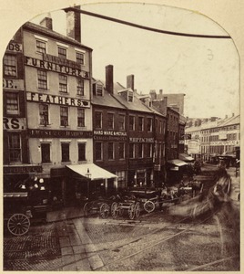 North side of Dock Square, looking toward Union St. 1865