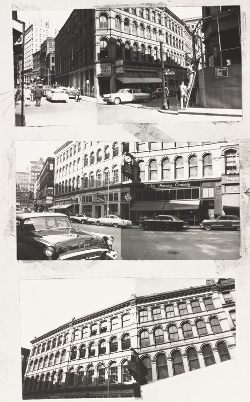50 Franklin Street constructed 1873, Putnam & Tilden architects. Views of Franklin Street facade. Taken prior to 1957 modernization by architect, Robert Bastille, Boston