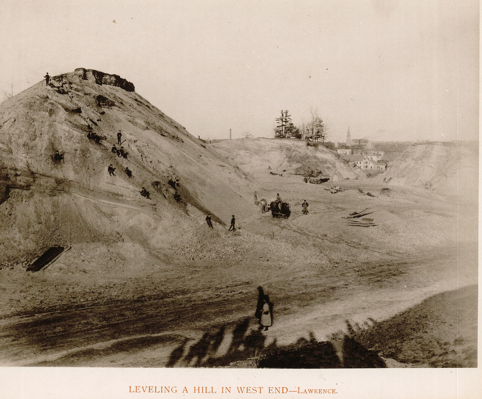 Leveling a hill in west end, Lawrence Digital Commonwealth