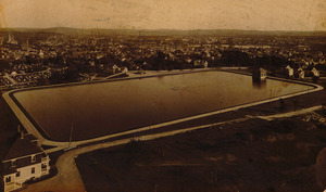 View of reservoir on Tower Hill, Lawrence, Mass.