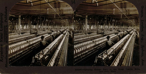 Spinning cotton yarn in the great textile mills, Lawrence, Mass.