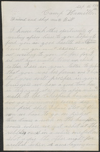 Letter from Timothy Callahan, Camp Hamilton, to William Jubb, September 17, 1861