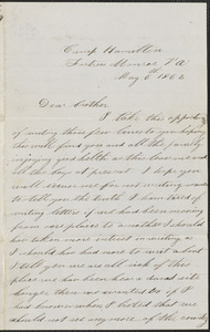 Letter from John Jubb, Camp Hamilton, Fortress Monroe Va., to William Jubb, West Chelmsford, Mass., May 6, 1862