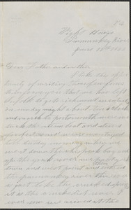 Letter from John Jubb, Wight House, Pamunkey River, to Thomas and Harriet Jubb, West Chelmsford, Mass., June 11, 1862