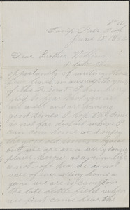 Letter from John Jubb, Camp Fair Oak Va., to William Jubb, West Chelmsford, Mass., June 18, 1862