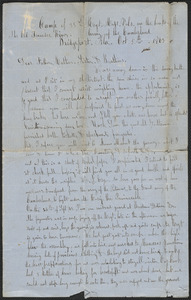 Letter from William Jubb, Bridgeport, Ala., to Thomas Jubb and family, West Chelmsford, Mass., October 5, 1863