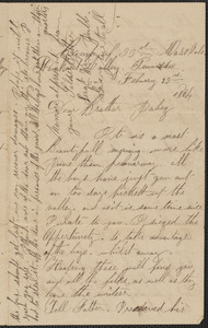 Letter from William Jubb, Lookout Valley, Tennessee, to Jabez Jubb, February 29, 1864