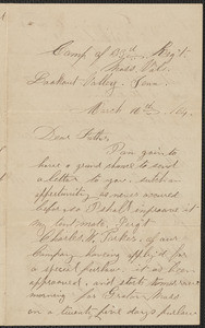 Letter from William Jubb, Lookout Valley, Tenn., to Thomas Jubb, West Chelmsford, Mass., March 16, 1864