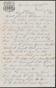 Letter from James E. Curtis, Harward Hospital, Washington D.C., to William Jubb, West Chelmsford, Mass., May 10, 1865