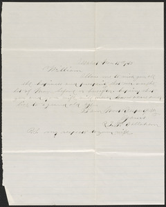 Letter from T.F. Callahan, Assabet [Mass.], to William Jubb, West Chelmsford, Mass., November 19, 1865