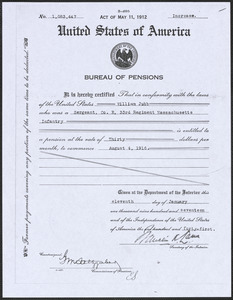 Federal pension document, 1917
