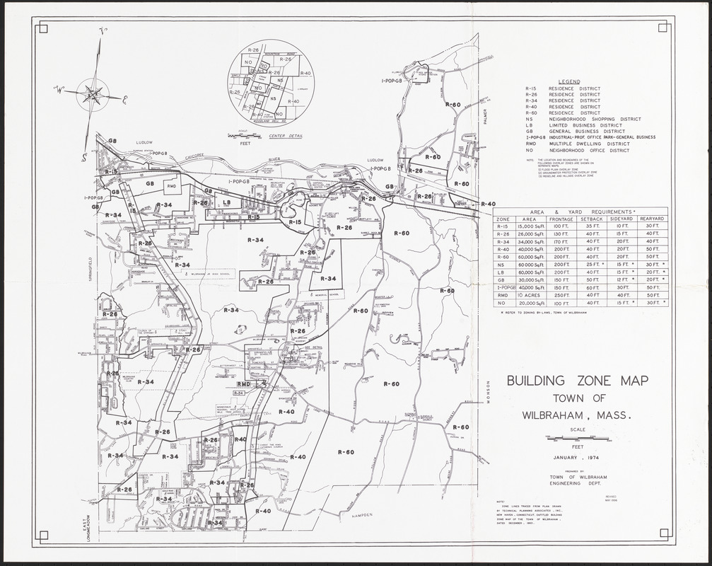 Building zone map of Wilbraham, Mass. Digital Commonwealth