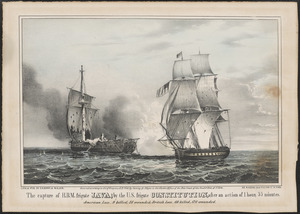 Capture of H.B.M. frigate Java; by the U.S. frigate Constitution, after an action of 1 hour, 55 minutes. American loss - 9 killed, 25 wounded; British loss - 60 killed, 170 wounded