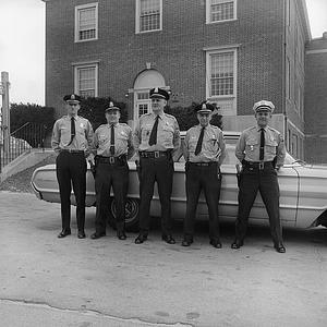 Police officers at Memorial Town Hall, 54 Marion Road, Wareham, MA