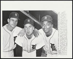 Rookies Make Out on Detroit Club -- These are the faces of rookies Steve Boros, Phil Regan and Jake Wood, three of the big reasons why the Detroit Tigers have been in first place in the American League almost since the start of the season. Third baseman Boros, left, and second baseman Wood, right, have been hitting around the .300 mark and have driven in a flock of key runs. Pitcher Regan won five games in a row before he was beaten.