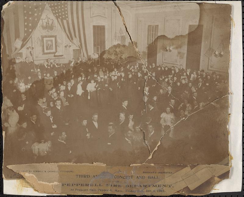 Third annual concert & ball, Pepperell Fire Department, Prescott Hall (overall view of attendees)