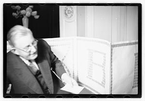 Ernest D. Chase pres., birthday card of stamps
