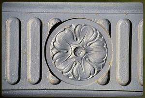 Boston circa 1995: flower detail of a building on Washington St.