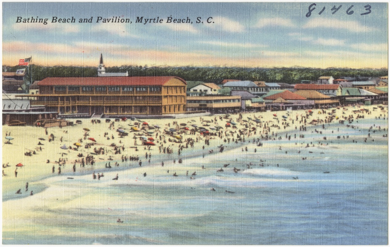 Bathing beach and pavilion, Myrtle Beach, S. C. - Digital Commonwealth