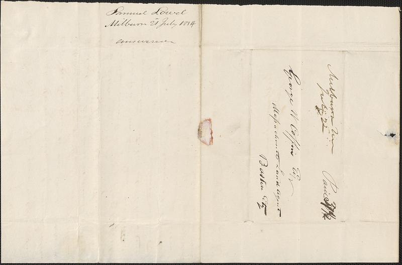 Samuel Lowel to George Coffin, 21 July 1834 - Digital Commonwealth