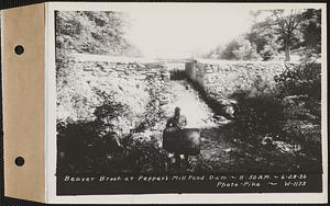 Beaver Brook at Pepper's mill pond dam, Ware, Mass., 8:50 AM, Jun. 29, 1936