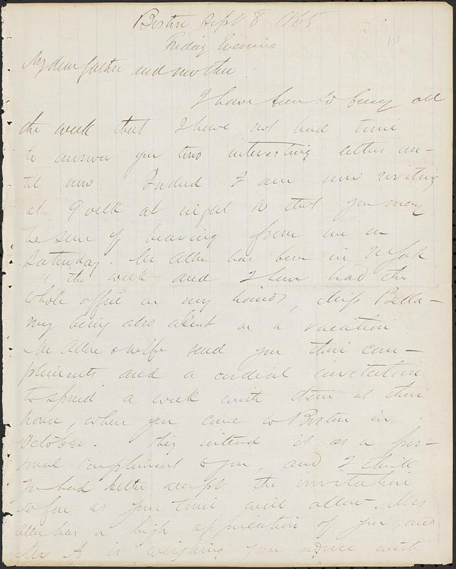 Letter from John D. Long to Zadoc Long and Julia D. Long, September 8, 1865