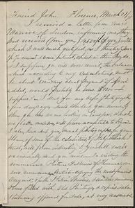 Letter from Thomas F. Cordis to John D. Long, March 21, 1871