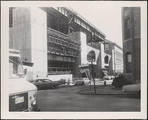 Construction of Boylston Building, Boston Public Library, Blagden Street façade