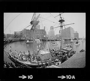Boston Tea Party reenacted at HMS Beaver, Fort Point Channel, Boston