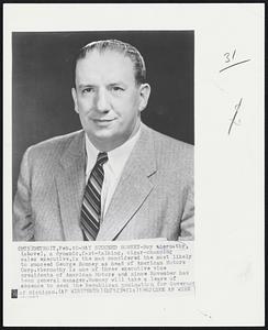 May Succeed Romney - Roy Abernathy (above), a dynamic, fast-talking, cigar-chomping sales executive, is the man considered the most likely to succeed George Romney as head of American Motors Corp. Abernathy is one of three executive vice presidents of American Motors and since November has been general manager. Romney will take a leave of absence to seek the Republican nomination for Governor of Michigan.