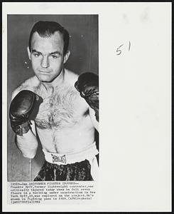 Former Fighter Injured - Frankie Ryff, former lightweight contender, was critically injured today when he fell seven floors in a building under construction in New York. Ryff, 28, was employed on the project. He's shown in fighting pose in 1959.