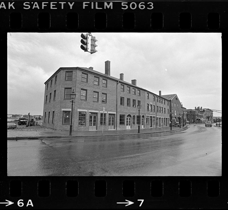 Market Square buildings after rain