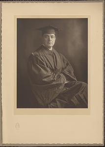 Serge Koussevitzky in cap and gown on the day he received his honorary doctorate from Brown University