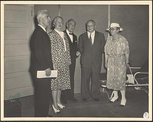 E. C. Carter, head of Institute of Pacific Relations, Lee summer resident, Dorothy Thompson, Dr. Koussevitzky, Russian ambassador Litvinov, and Gertrude Robinson Smith