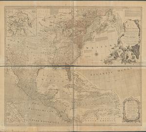 An accurate map of North America describing and distinguishing the British, Spanish and French dominions on this great continent; exhibiting the present seat of war, and the French encroachments