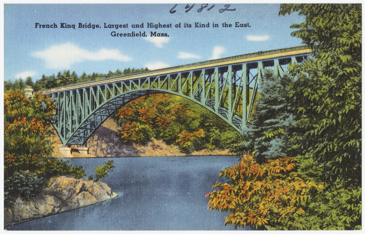French King Bridge, largest and highest of its kind in the east, Greenfield, Mass.