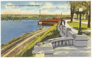Pulaski Park and river, Holyoke, Mass.